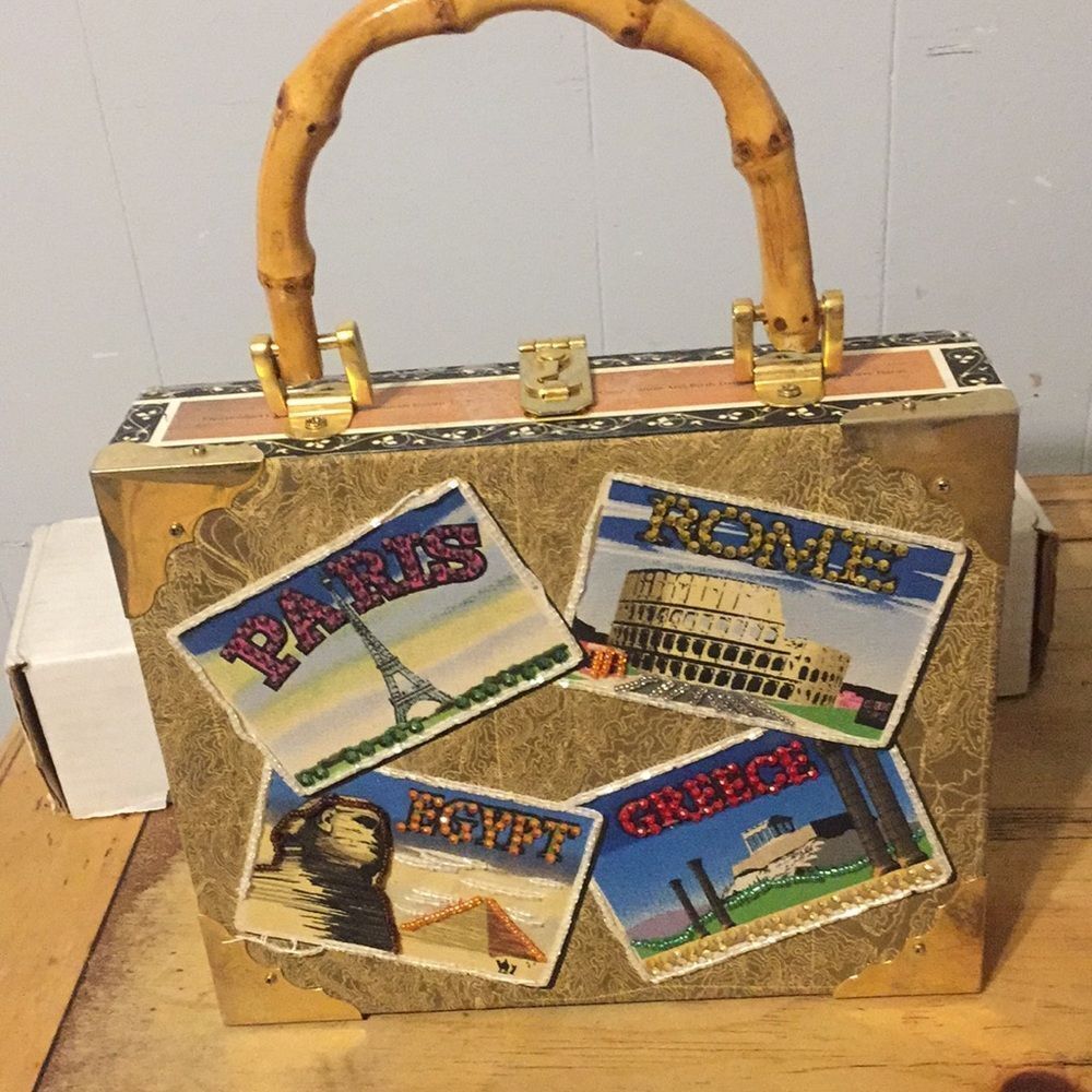 Vintage Cigar Box Purse Y2K, Retro, Bamboo Cottagecore, Coastal Grandma Bag